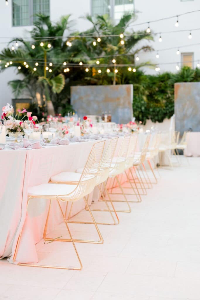 pink white wedding inspiration in miami