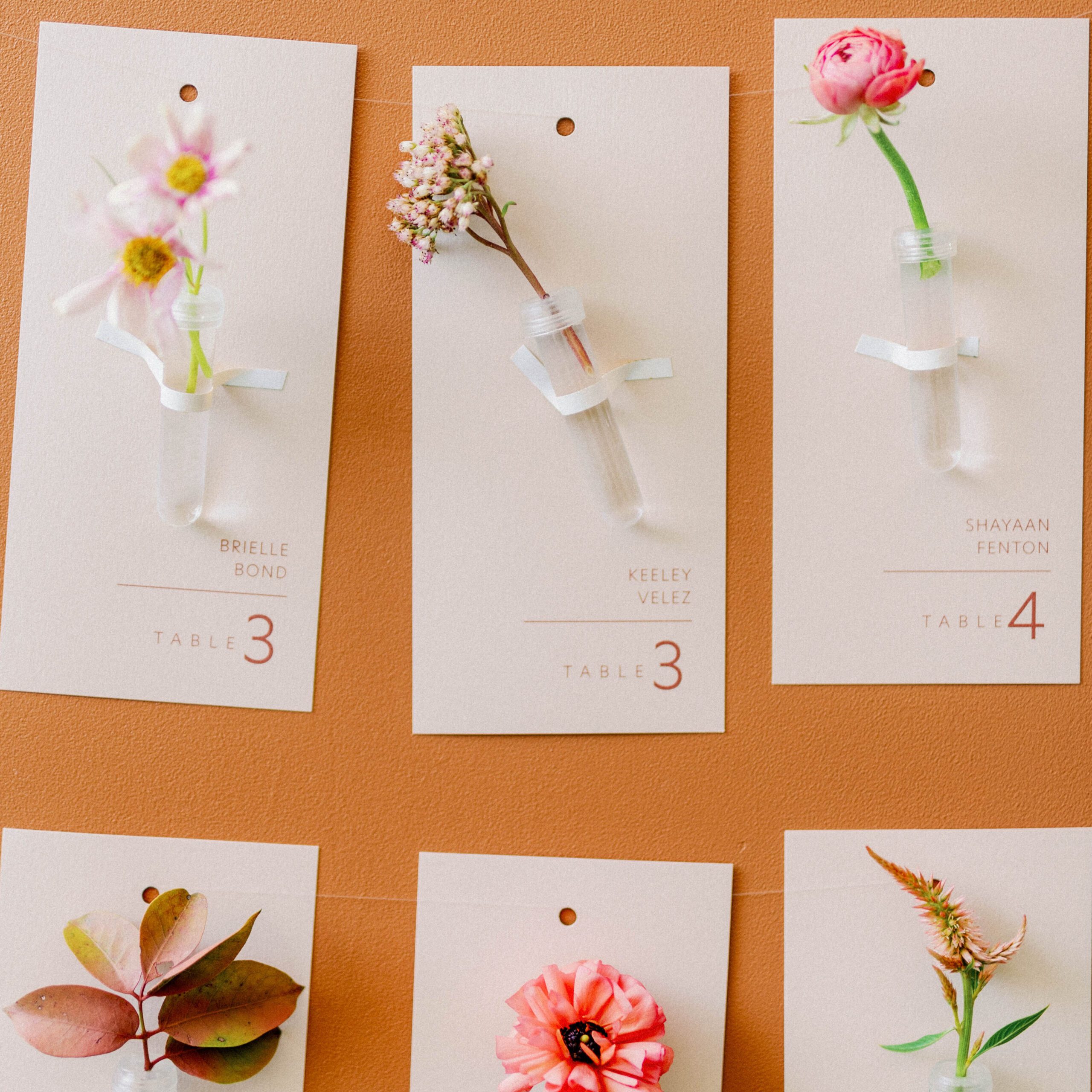 floral placecard inspiration idea