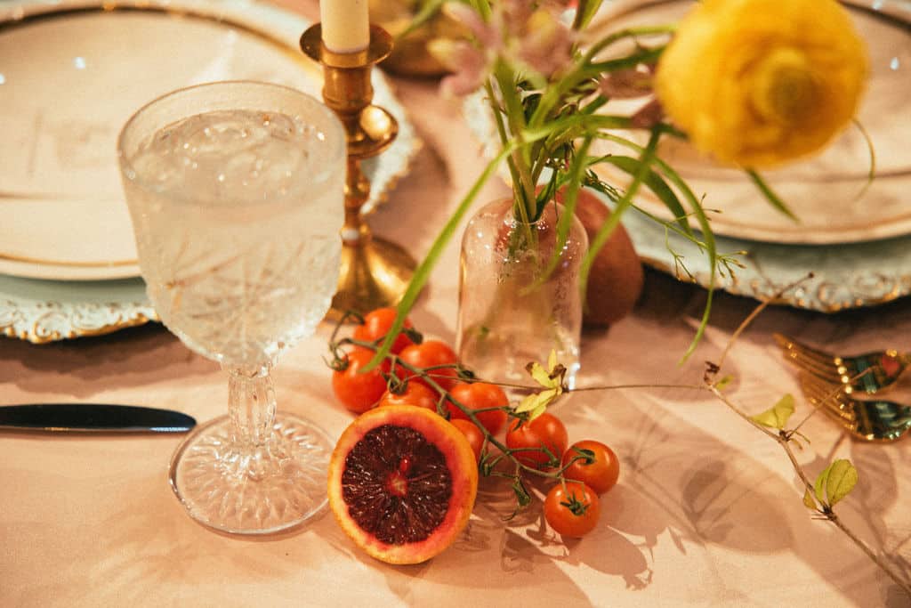 fruit detail for vizcaya wedding tablescape