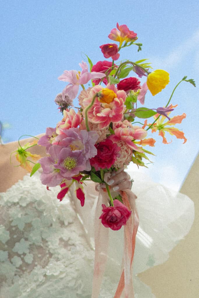 modern tropical wedding bouquet for miami bride