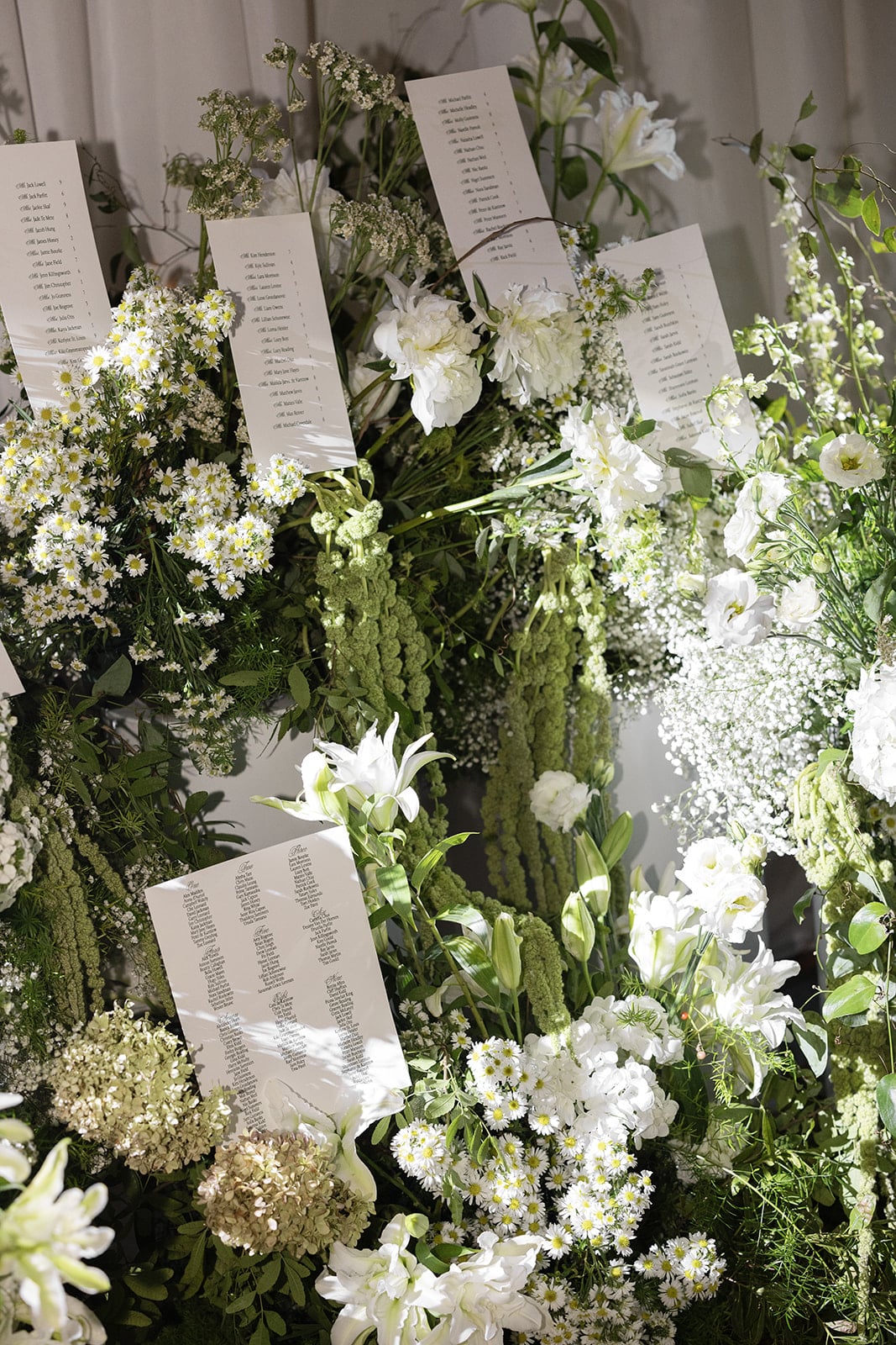 seating chart installation florals